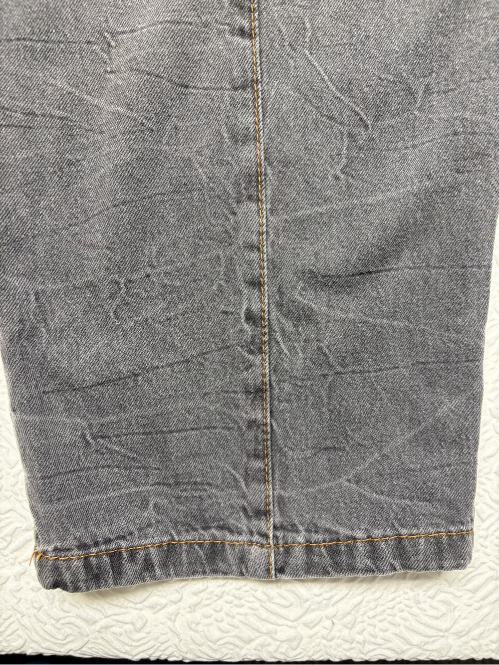 Gray Denim Overalls with Contrast Stitching - Size 2XL - Picture 6 of 10